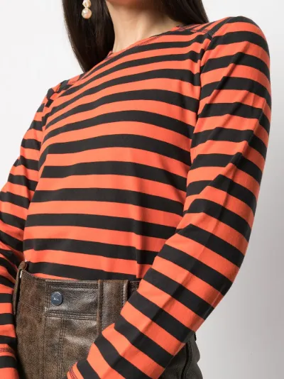 black orange striped shirt