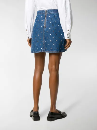 studded denim skirt