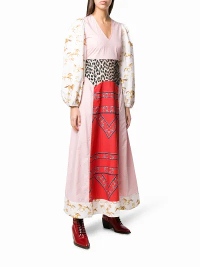 ganni patchwork dress