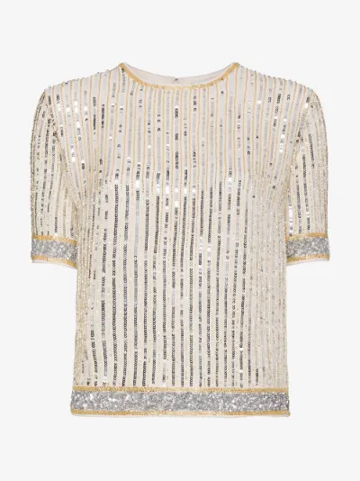 ganni sequin top