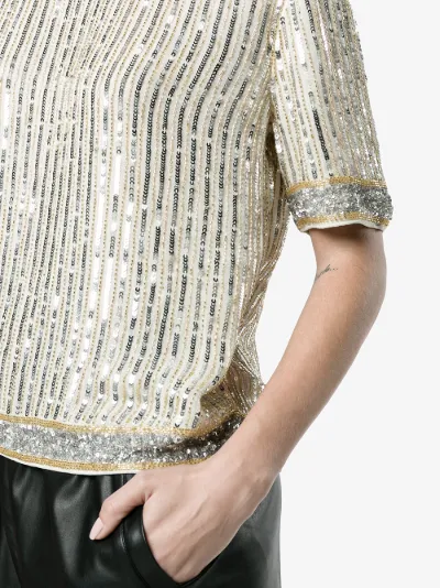 ganni sequin top