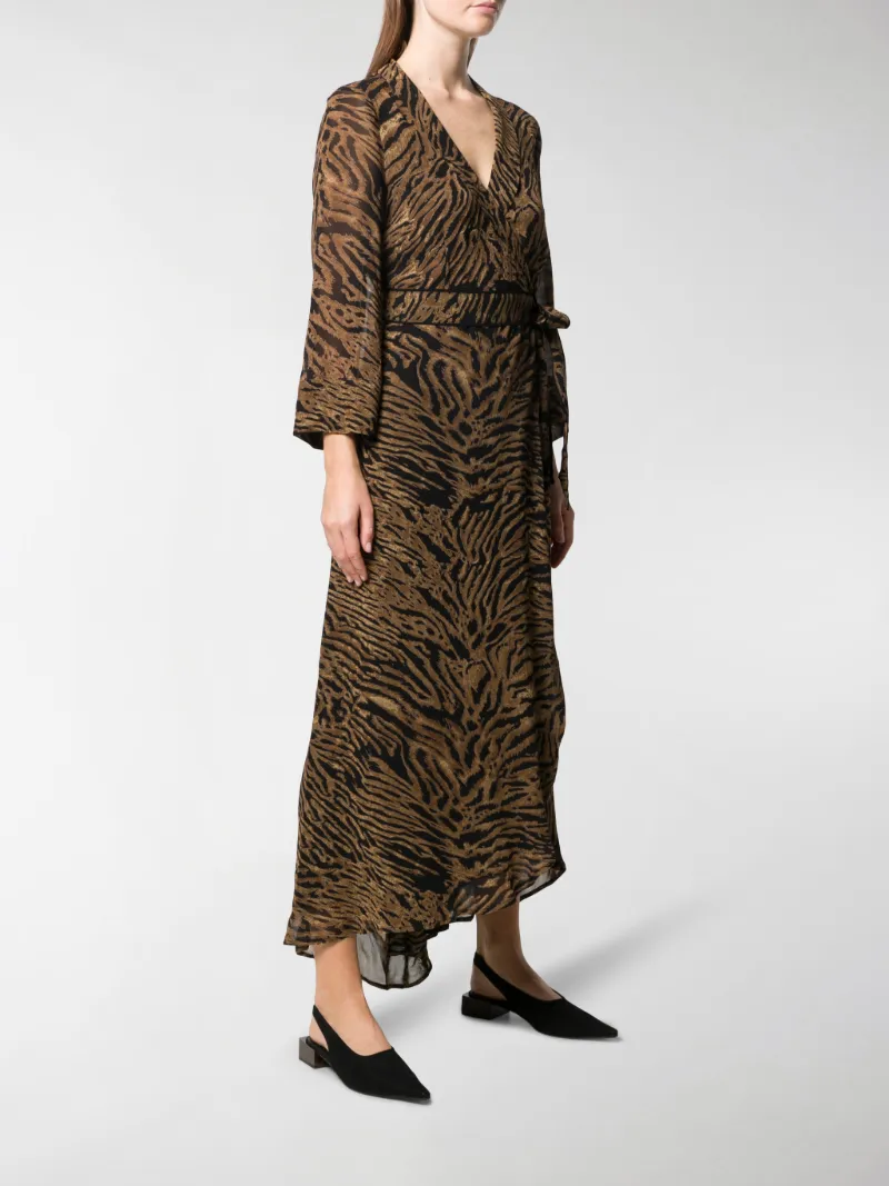 tiger print wrap dress