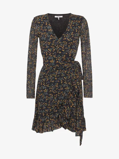 ganni tilden mesh wrap dress