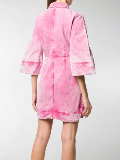 ganni washed denim dress