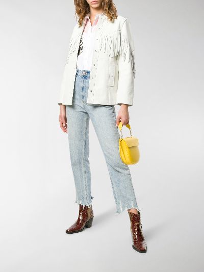 ganni white fringe jacket