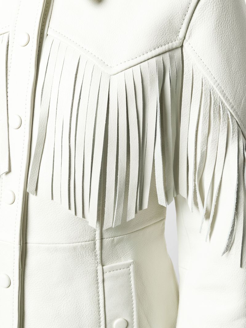 ganni white fringe jacket