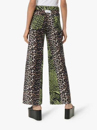 leopard print wide leg jeans