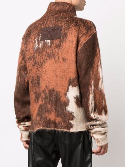 brown cow print sweater