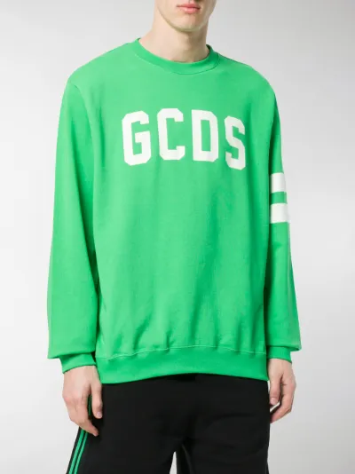 Gcds Felpa con logo stampato verde | MODES