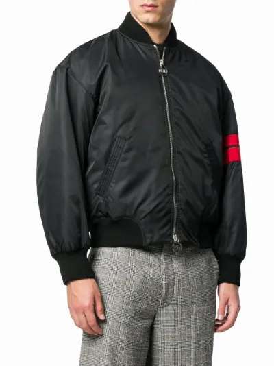 black fitted bomber jacket