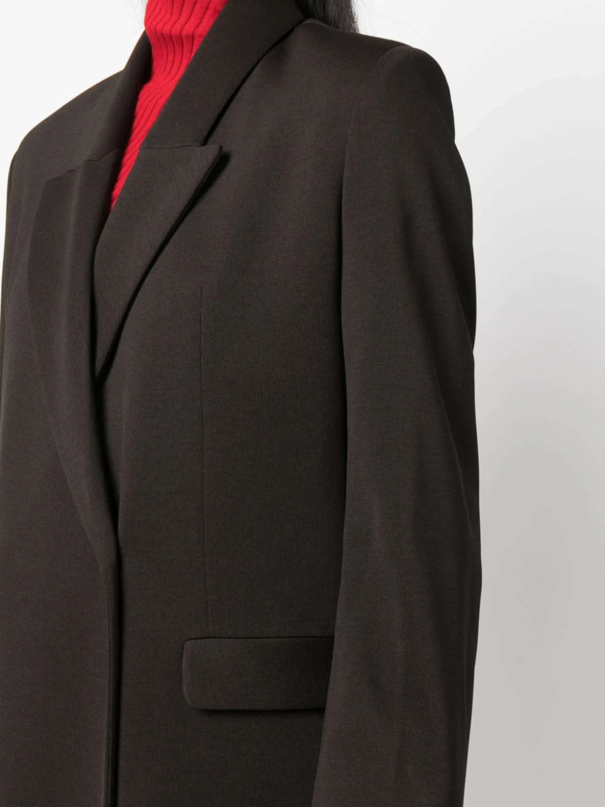 Trench Donna Elegante Lungo - Cappotto Monopetto Autunnale, Con Cintura E Risvolti, Per Ufficio E Lavoro - Foto 6