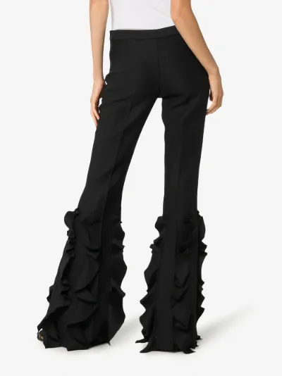 ruffle flare trousers