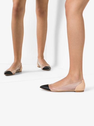 Gianvito Rossi Black and nude pointed 