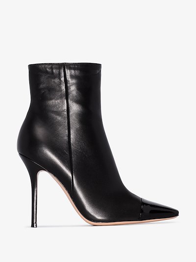 black boots with patent toe