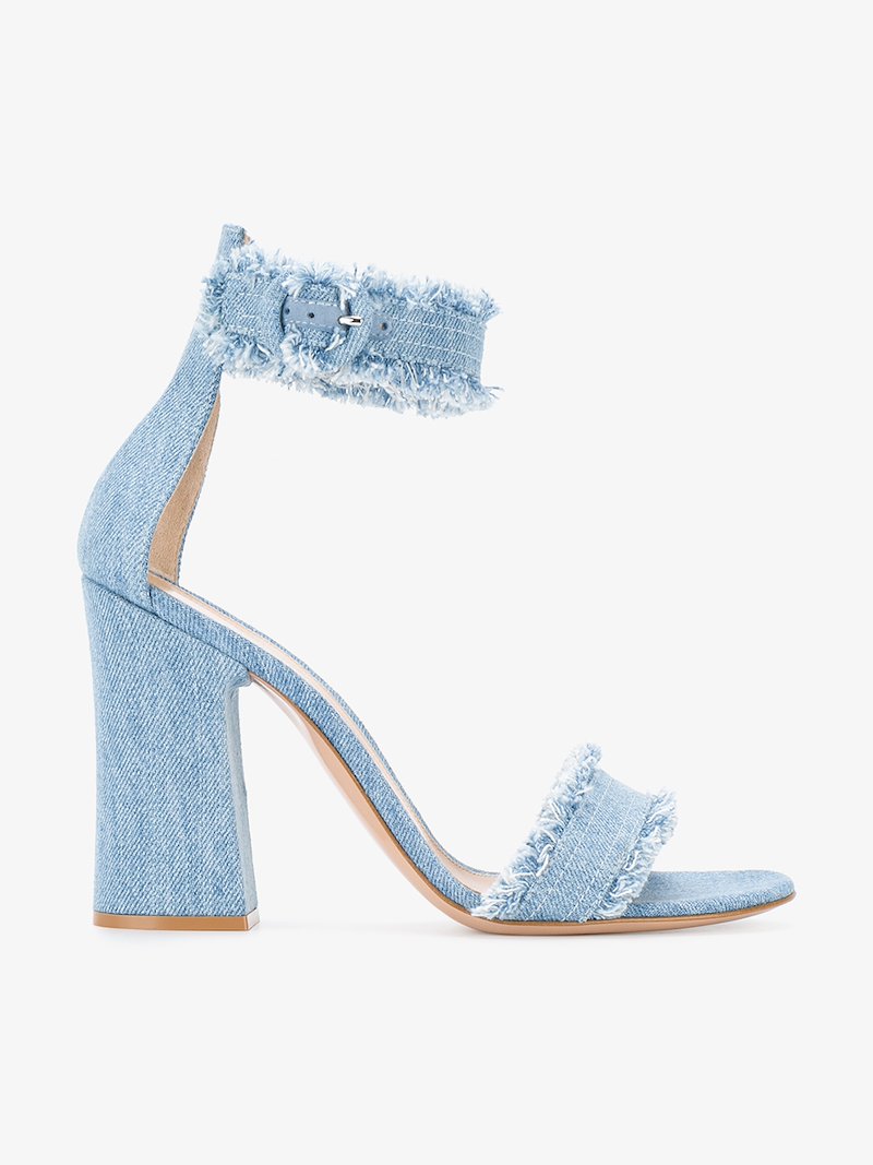 frayed denim sandals