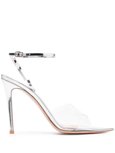 metallic strappy sandals