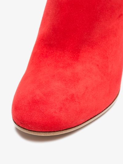 red margaux 85 suede leather ankle boots展示图