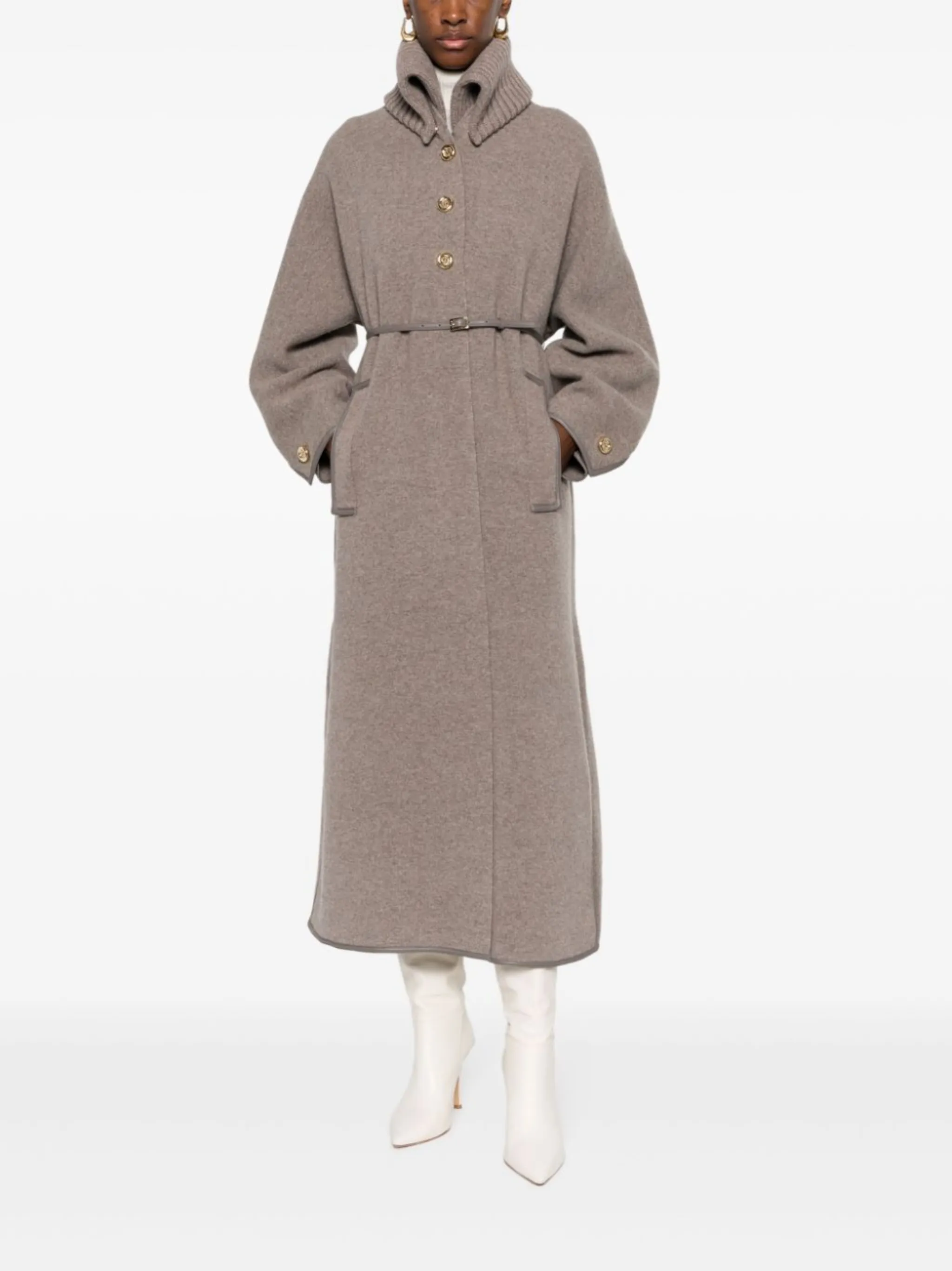 Giorgio Armani belted-waist fine-knit coat | Eraldo.com KM