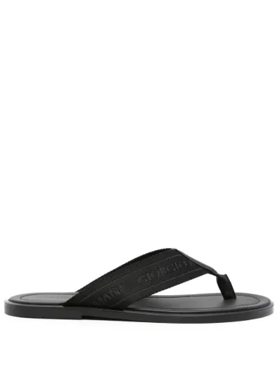 Giorgio Armani logo strap leather flip flops Eraldo FR