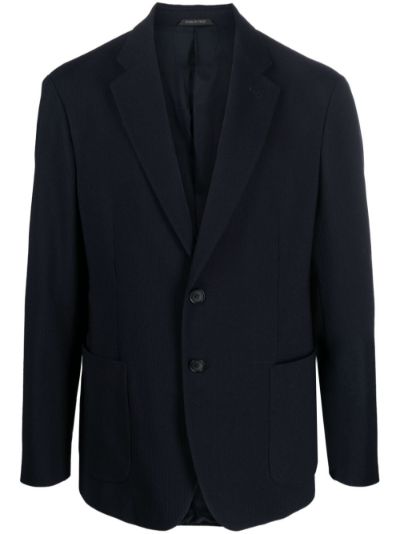 micro cannet effect notched lapel blazer Giorgio Armani