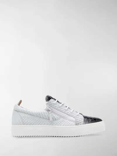 Giuseppe Zanotti Sneakers con effetto serpente Frankie bianco | MODES