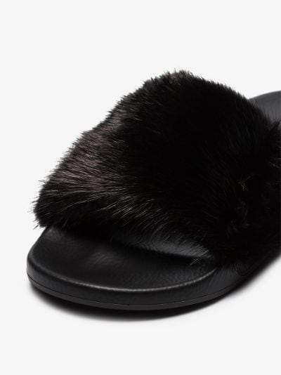 givenchy black fur slides