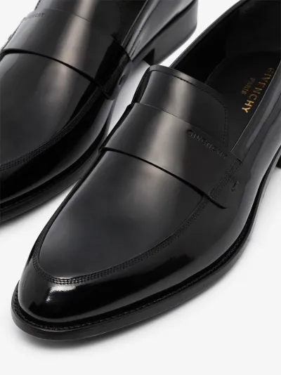 black patent loafers