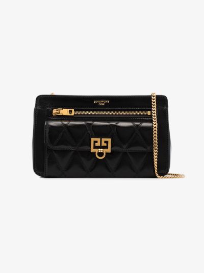 givenchy black pocket quilted leather shoulder bag