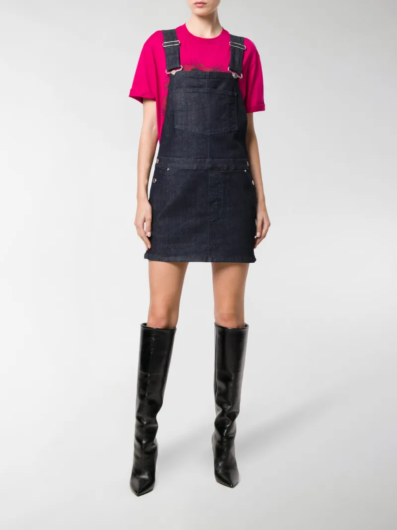 dungaree mini dress