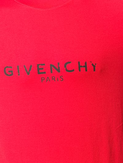 givenchy red distressed t shirt