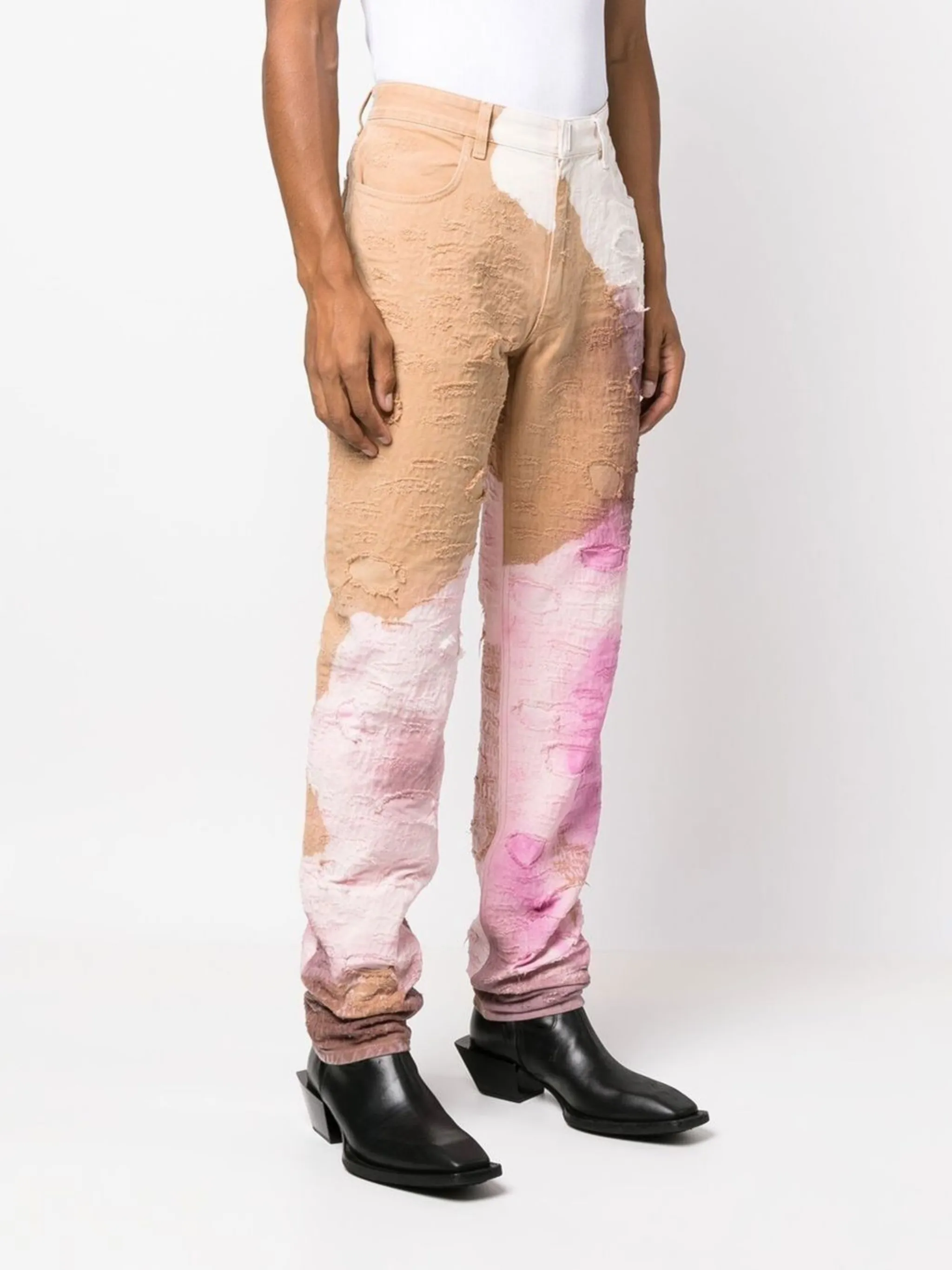 ジバンシー リペア加工ストレートデニム パンツ ジバンシー リペア加工ストレートデニム パンツ