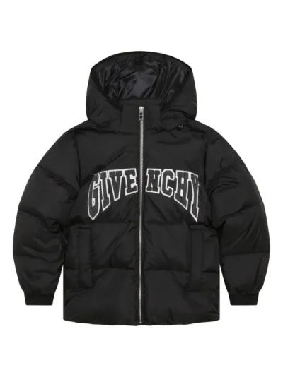 logo patch hooded padded jacket Givenchy Kids Eraldo