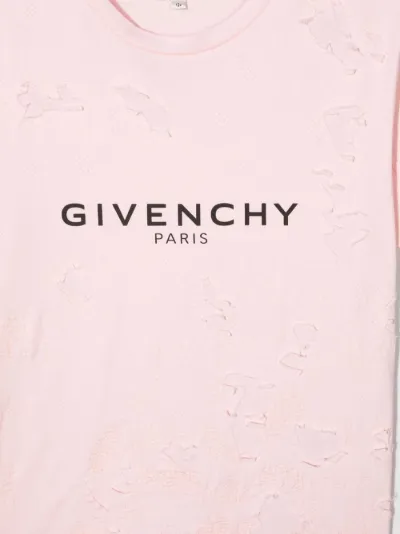 logo-print distressed T-shirt 