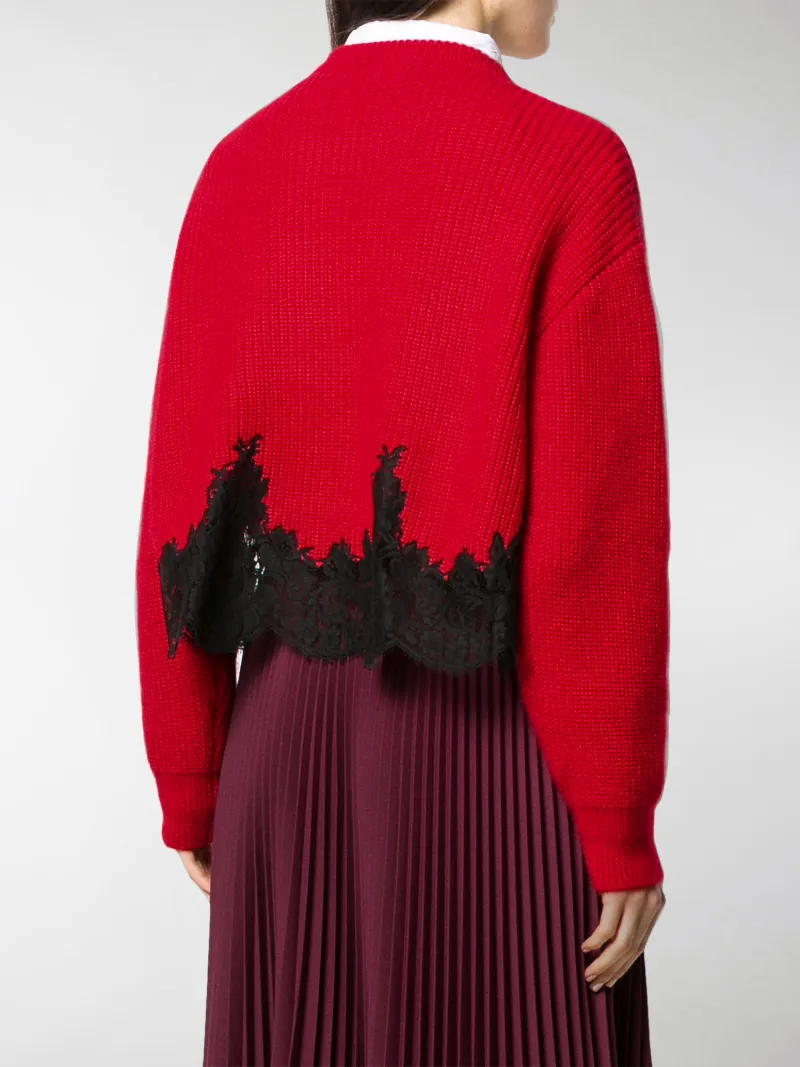 red lace jumper
