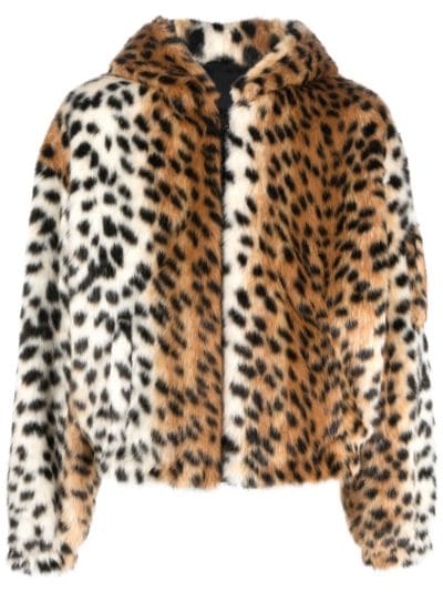 Leopard clearance fur hoodie