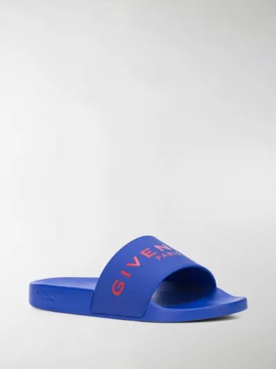 blue givenchy slides