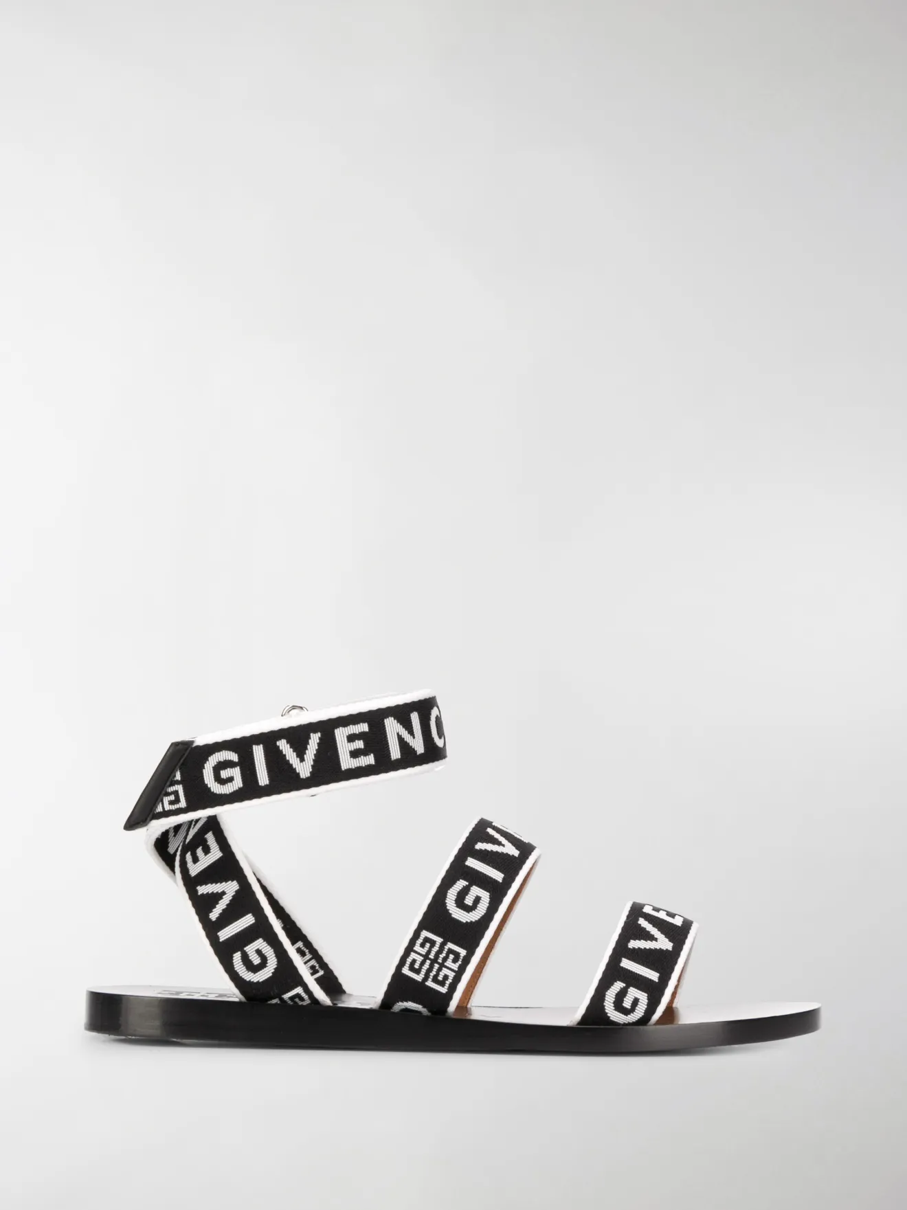 givenchy logo web flat sandals