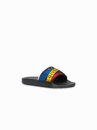 Givenchy flat clearance webbed logo slides