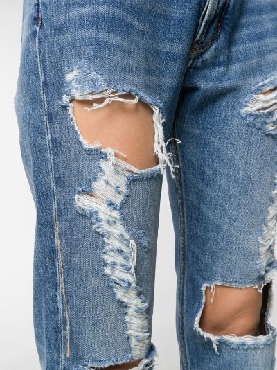 blue ripped distressed jeans