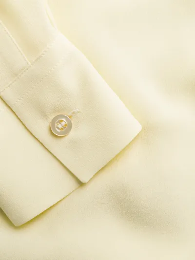 yellow tie neck blouse
