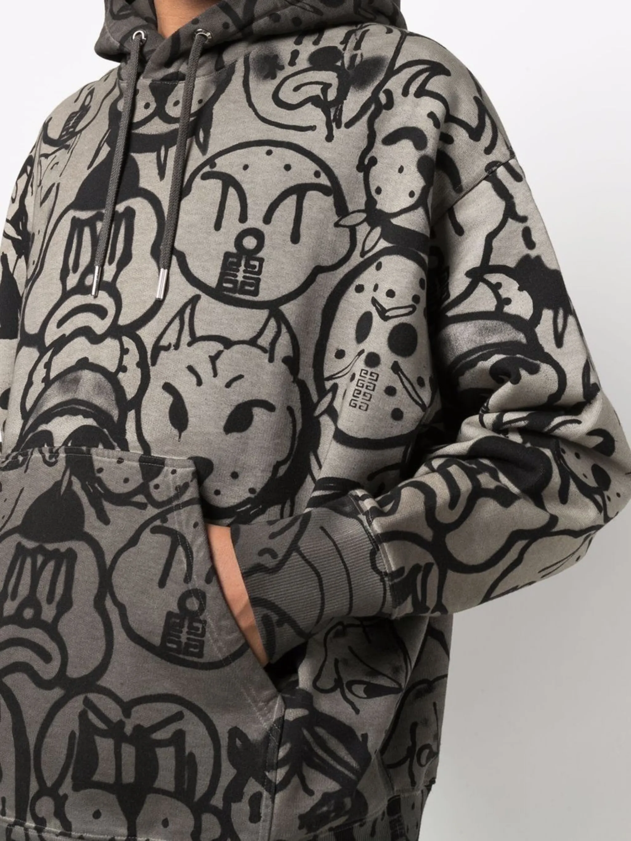 Graffiti print hoodie on sale