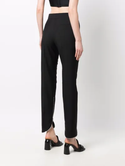 zip-detail high-waisted trousers 