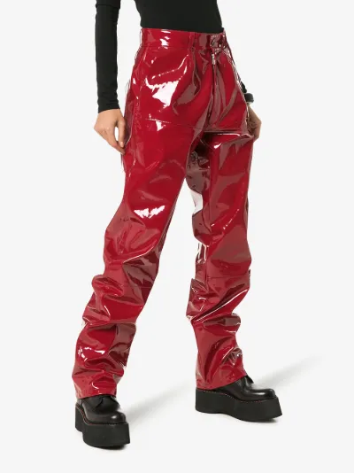 high waisted vinyl trousers