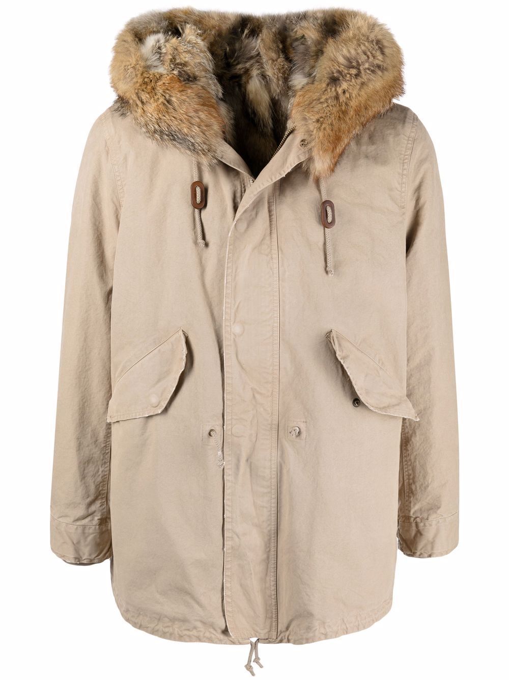 fur trim hooded parka