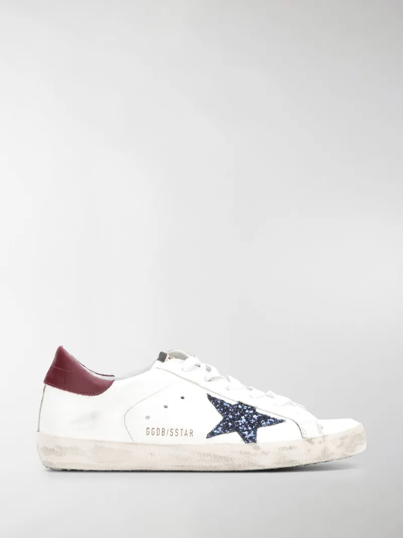 superstar navy glitter with snake back and white star sneakers