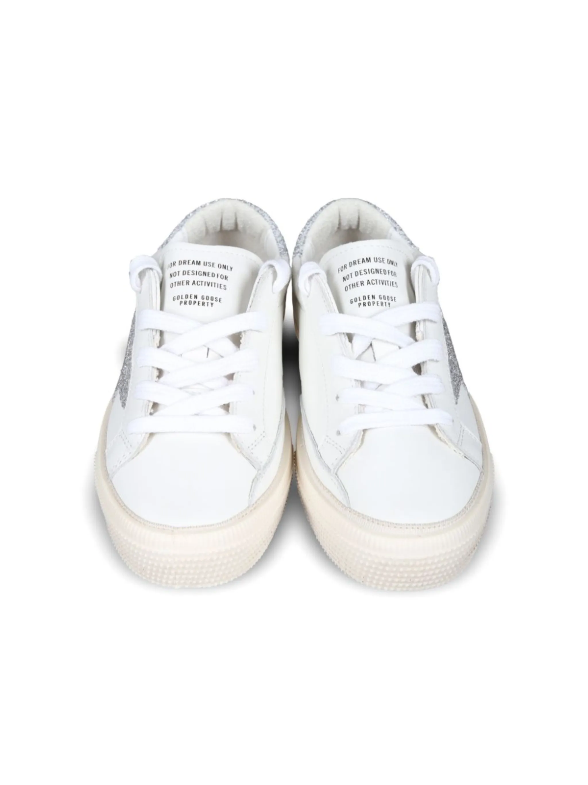 Golden Goose Kids Sneakers store Leather White Glitter Hook & Loop Italy 8-8.5 EU 25