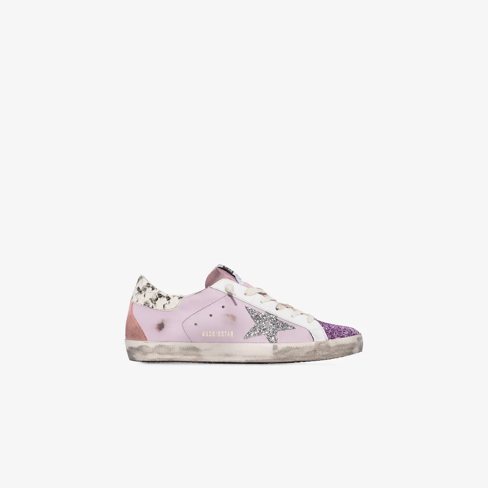 Superstar glitter leather sneakers 
