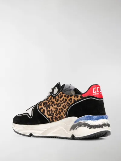 golden goose leopard running shoes