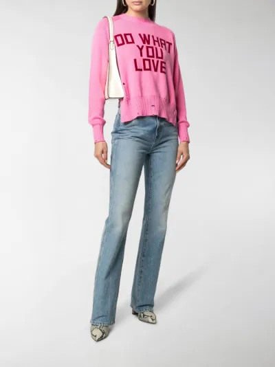 ripped crew neck sweater