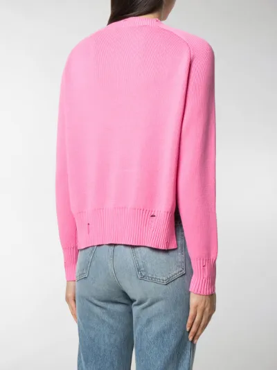 ripped crew neck sweater